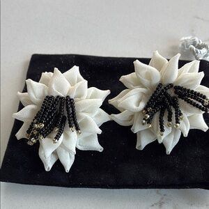 Elegant White Floral Earrings